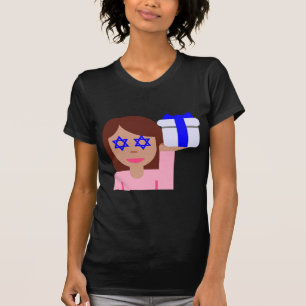 chanukkah hair flip emoji t-shirt