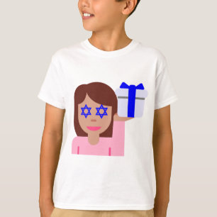 chanukkah hair flip emoji t-shirt