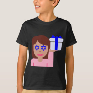 chanukkah hair flip emoji t-shirt