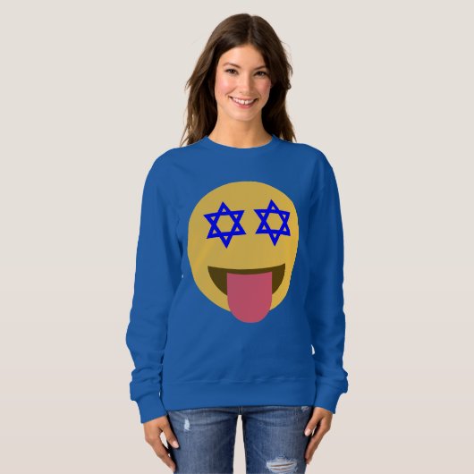 chanukkah hanukkah emoji womens sweatshirt (Voorkant volledig)