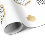 Chanukkah Wrapping Paper Black Gold Personaliseren Cadeaupapier<br><div class="desc">Hanukkah "Black and Gold " Ik hoop dat u van mijn nieuwste "Black and Gold " cadeauomslag houdt met droidel en sterren die rond zijn gestrooid om uw cadeaus te :) Kies uit vier stijlen en vijf verpakkingsgrootten van papier. Verander uit de achtergrondkleur en personaliseer meer door de tekst uit...</div>