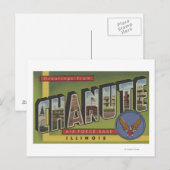 Chanute Air Force Base - Grote letterscènes Briefkaart (Voorkant / Achterkant)