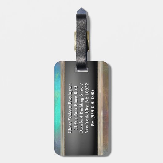 Chanvire Elegant Monogram Bagagelabel (Achterkant verticaal)