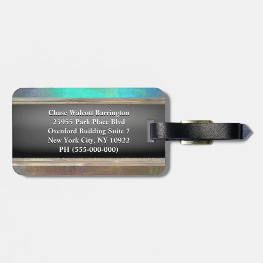 Chanvire Elegant Monogram Bagagelabel (Achterkant horizontaal)