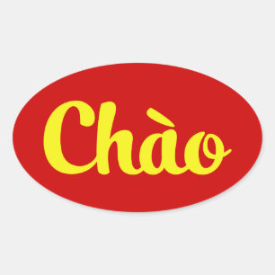Chào / Hallo ~ Vietnam / Vietnamees / Tiapng Vioot Ovale Sticker