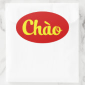 Chào / Hallo ~ Vietnam / Vietnamees / Tiapng Vioot Ovale Sticker (Tas)