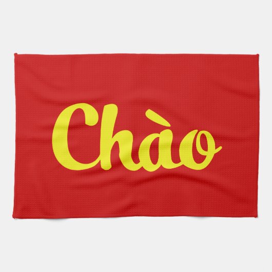 Chào / Hallo ~ Vietnam / Vietnamees / Tiapng Vioot Theedoek (Horizontaal)