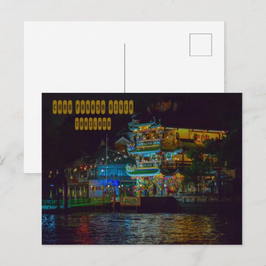 Chao Phraya bij nacht Briefkaart (Voorkant / Achterkant)