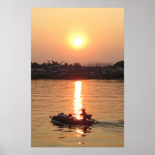 Chao Phraya Rivier Zonsondergang ... Ayutthaya, Th Poster (Voorkant)