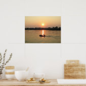 Chao Phraya Rivier Zonsondergang ... Ayutthaya, Th Poster (Keuken)