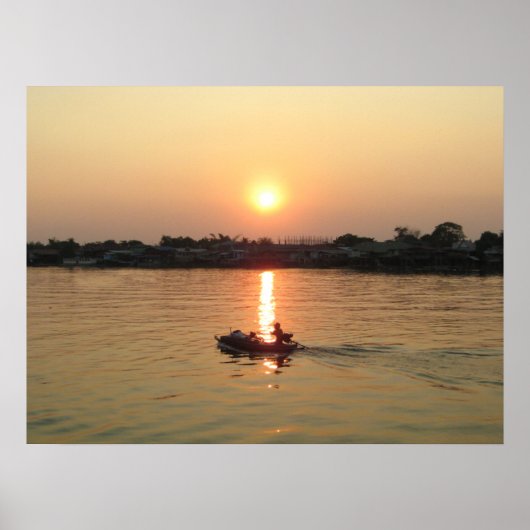 Chao Phraya Rivier Zonsondergang ... Ayutthaya, Th Poster (Voorkant)