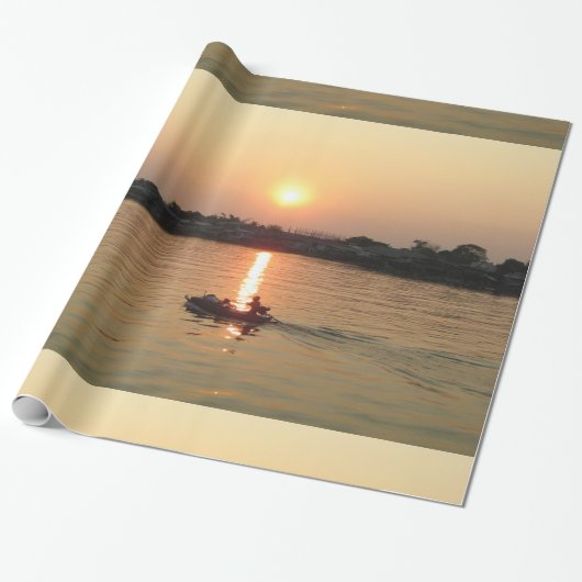 Chao Phraya Sunset ... Ayutthaya, Thailand Cadeaupapier (Uitgerold)
