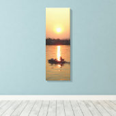 Chao Phraya Sunset ... Ayutthaya, Thailand Canvas Afdruk (Insitu (Houten vloer))