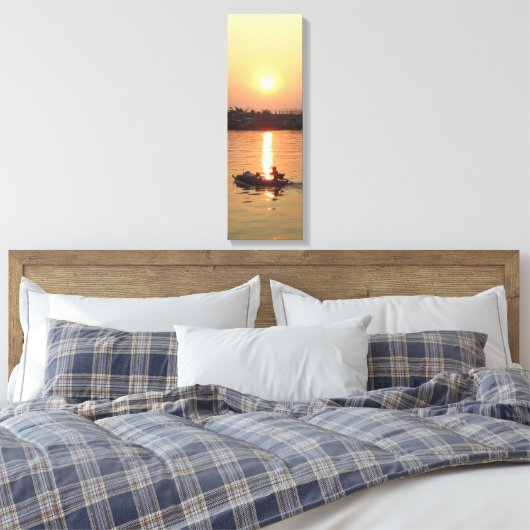 Chao Phraya Sunset ... Ayutthaya, Thailand Canvas Afdruk (Insitu (Slaapkamer))