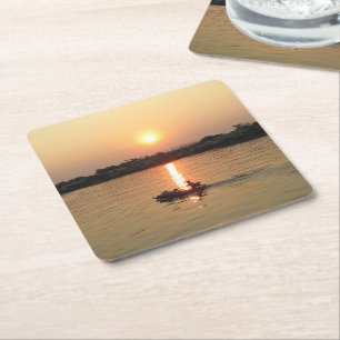 Chao Phraya Sunset ... Ayutthaya, Thailand Kartonnen Onderzetters