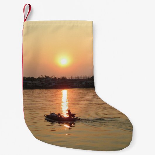 Chao Phraya Sunset ... Ayutthaya, Thailand Kleine Kerstsok (Voorkant)