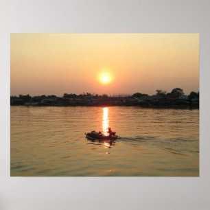 Chao Phraya Sunset ... Ayutthaya, Thailand Poster