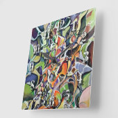 Chaos Abstract expressionisme hedendaags kunstwerk Vierkante Klok (Hoek)