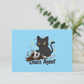 Chaos Agent Zwarte Kat Bedankkaart (Staand voorkant)
