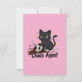 Chaos Agent Zwarte Kat Bedankkaart (Achterkant)