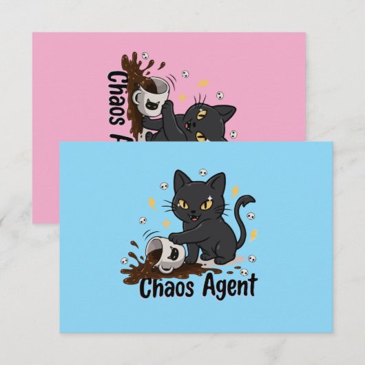 Chaos Agent Zwarte Kat Bedankkaart (Voorkant / Achterkant)