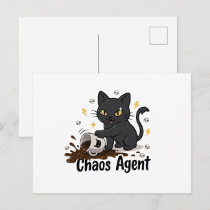Chaos Agent Zwarte Kat Briefkaart