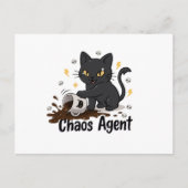Chaos Agent Zwarte Kat Briefkaart (Voorkant)