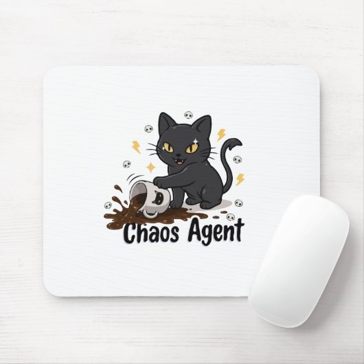 Chaos Agent Zwarte Kat Muismat (Met muis)
