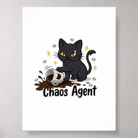 Chaos Agent Zwarte Kat Poster (Voorkant)