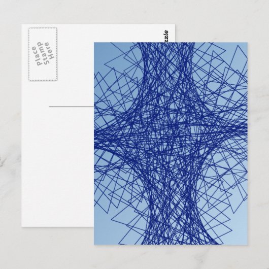 chaos blauwe abstracte kunst briefkaart (Voorkant / Achterkant)