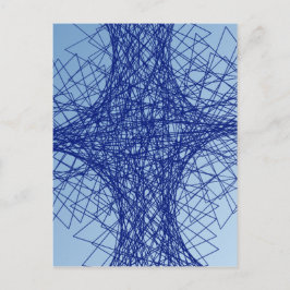 chaos blauwe abstracte kunst briefkaart