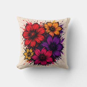 Chaos Bloom – Bold Floral Splash Kussen