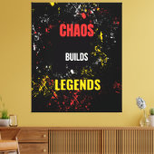 Chaos bouwt legendes op canvas afdruk (Insitu (Woonkamer))