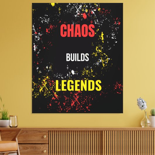 Chaos bouwt legendes op canvas afdruk (Insitu (Woonkamer))