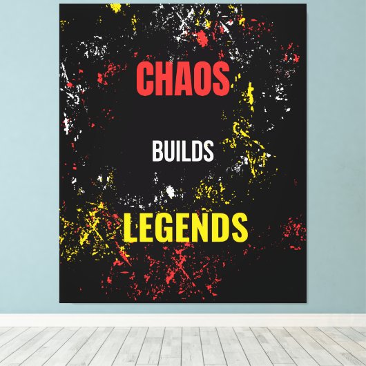 Chaos bouwt legendes op canvas afdruk (Insitu (Houten vloer))