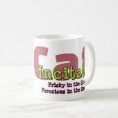Chaos Cat Mug – Incitata: Frisky in the Sheets Koffiemok (Voorkant rechts)