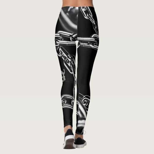 CHAOS Chains Metallic Grunge Streetwear Leggings (Achterkant)