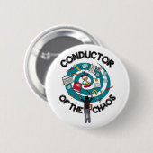 Chaos Conductor Button - Zwart (Voorkant /achterkant)