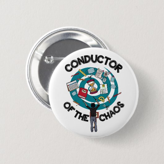 Chaos Conductor Button - Zwart (Voorkant /achterkant)