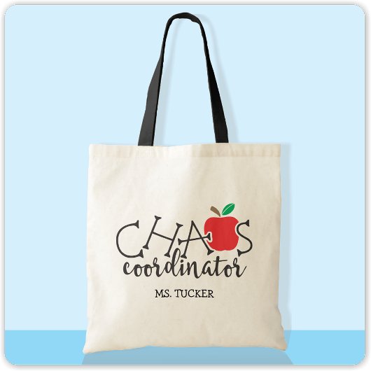 Chaos Coördinator Appel Schattige Leraar Tote Bag