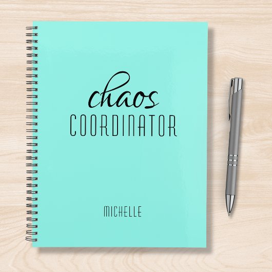 Chaos Coördinator Blauw Gepersonaliseerde Naam Planner