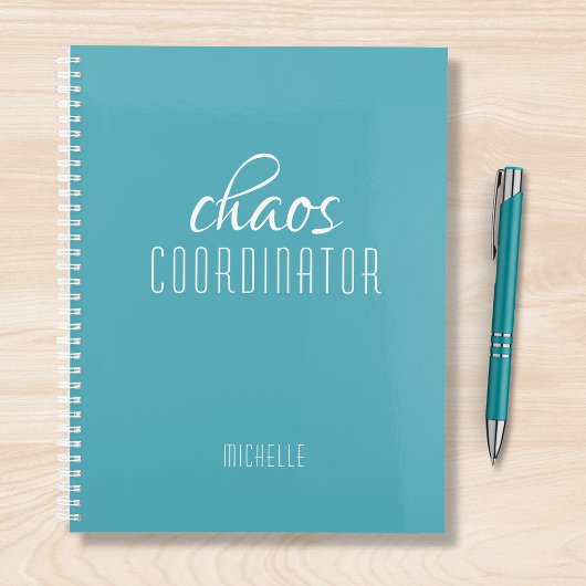 Chaos Coördinator Blauw Gepersonaliseerde Naam Planner