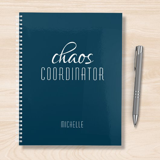 Chaos Coördinator Blauw Gepersonaliseerde Naam Planner