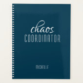 Chaos Coördinator Blauw Gepersonaliseerde Naam Planner (Voorkant)