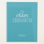 Chaos Coördinator Blauw Gepersonaliseerde Naam Planner (Voorkant)