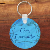 Chaos-coördinator (blauw) sleutelhanger (Voorkant)