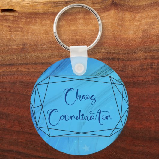Chaos-coördinator (blauw) sleutelhanger (Voorkant)