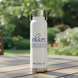 Chaos Coördinator Blauwe Calligrafie Script Naam Waterfles