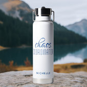 Chaos Coördinator Blauwe Calligrafie Script Naam Waterfles