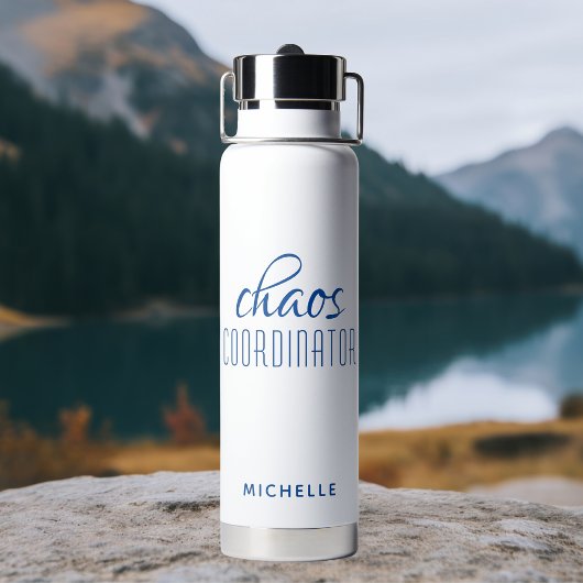 Chaos Coordinator Blue Calligraphy Script Name Waterfles